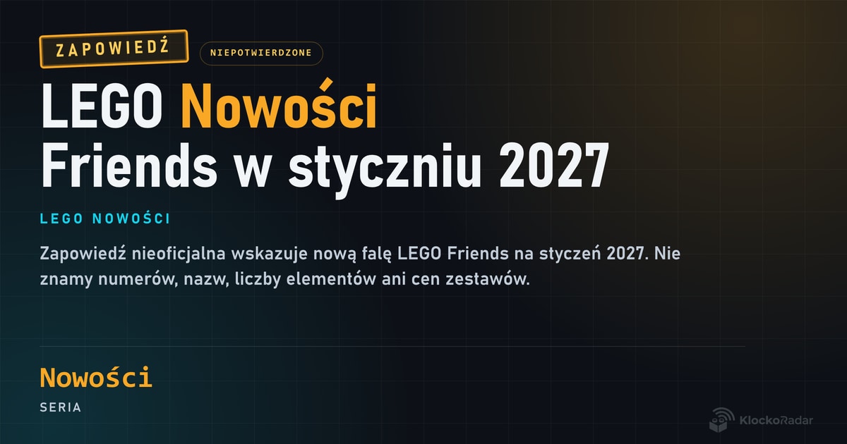 LEGO Friends w styczniu 2027, nieoficjalna zapowiedź nowej fali